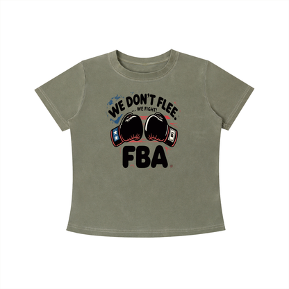 WE DON'T FLEE Vintage Wash Slim Fit T-shirt