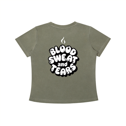 WE DON'T FLEE Vintage Wash Slim Fit T-shirt