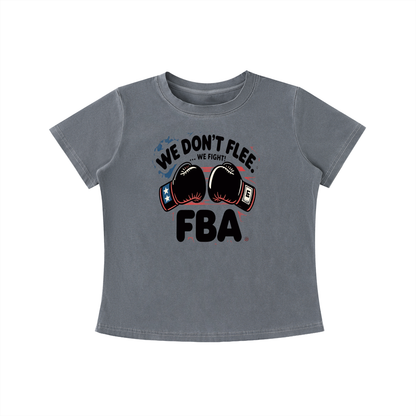 WE DON'T FLEE Vintage Wash Slim Fit T-shirt