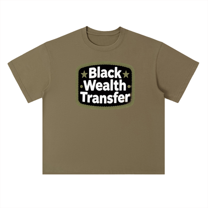 WEALTH TRANSFER Heavyweight Drop Shoulder Cotton T-Shirt